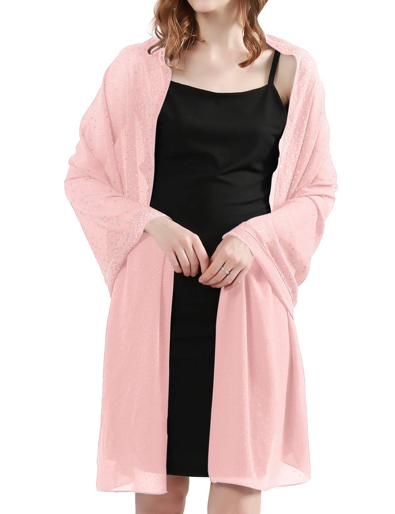 BANETTETA Shawl and Wraps for Evening Dresses Pink Shawl for Women Weddings (Pink) - Image 4
